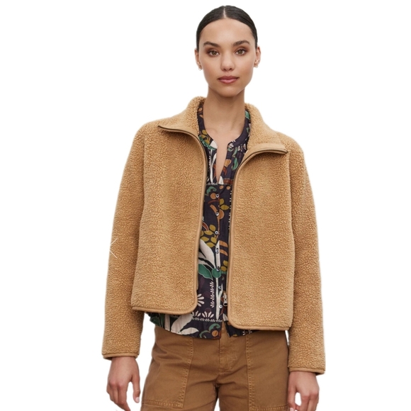 Reba REVERSIBLE Sherpa Jacket In Tan from Velvet by Graham